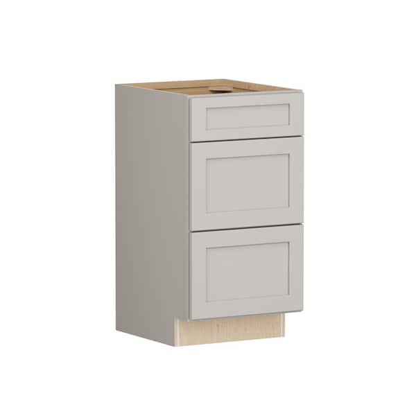Shaker Full Overlay 18 in. W x 20.75 in. D x 34.5 in. H Plywood Assembled Vanity Drawer Base Bath Cabinet in Stone Gray