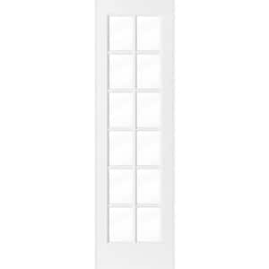 28 in. x 96 in. 12-Lite Solid Core MDF Primed Interior Door Slab
