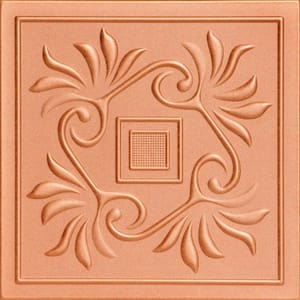 Cockatoos Copper Penny 1.6 ft. x 1.6 ft. Decorative Foam Glue Up Ceiling Tile (21.6 sq. ft./case)