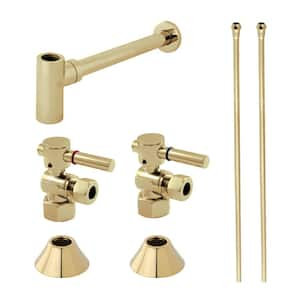 Trimscape Modern 1-1/4 in. Brass Plumbing Sink Trim Kit with Bottle Trap in Polished Brass