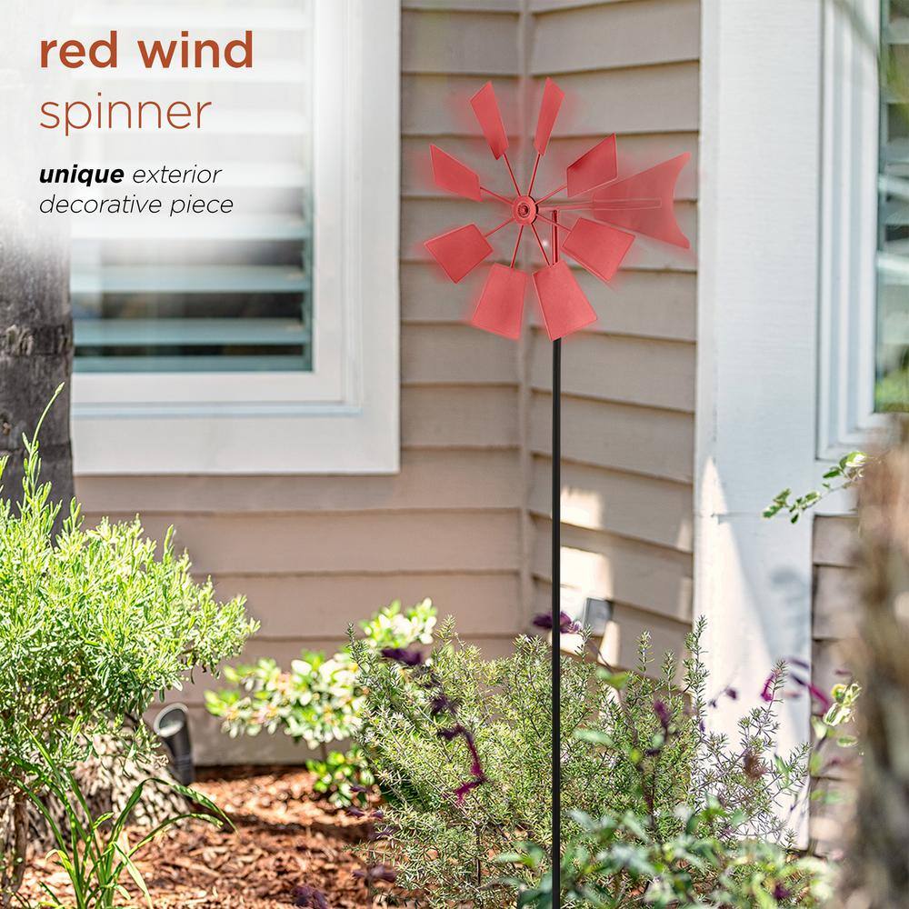 Rustic Red 52" Metal Windmill Garden Stake