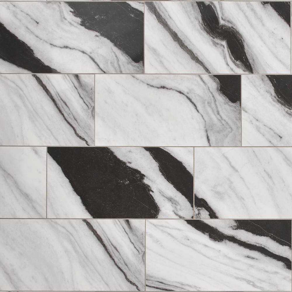 Daltile Panda Marble Polished 12 In X 24 In Glazed Porcelain Floor And Wall Tile 1710 Sq Ft Case Rt201224ahd1lf The Home Depot