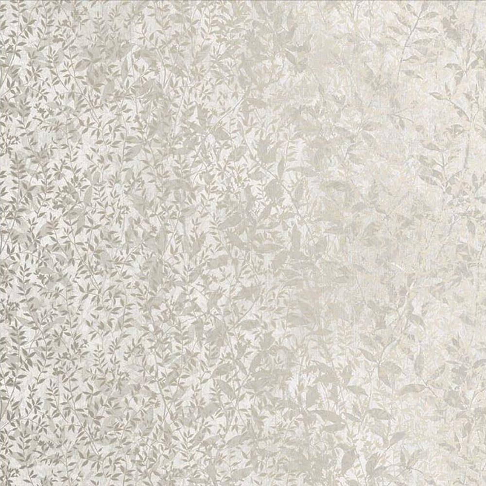 Soft Gold Metallic Botany Floral Wallpaper Roll