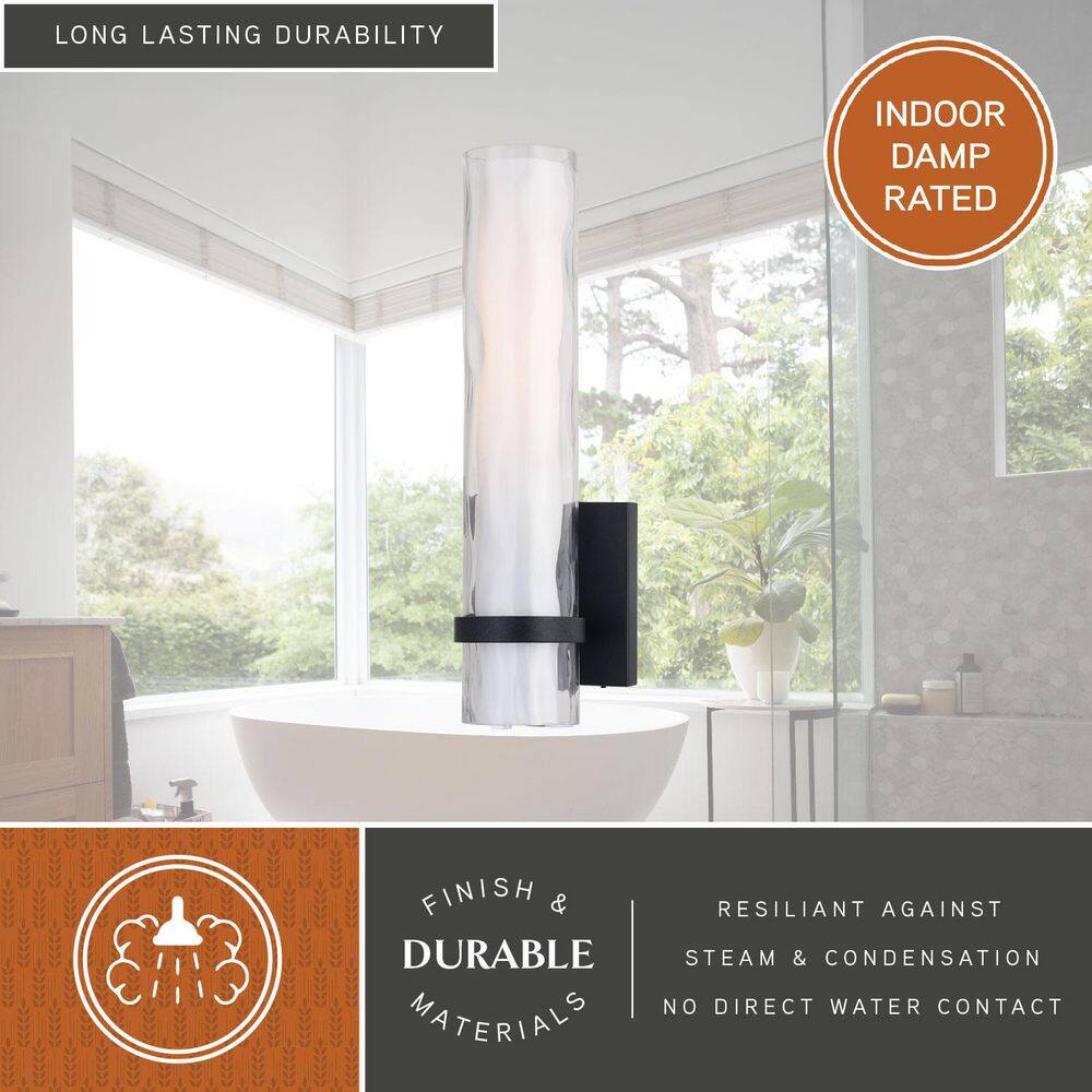 Elegant Bronze 13.5" Dimmable Vanity Wall Sconce with Frosted Glass