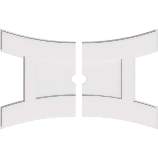 Ekena Millwork 36 in. W x 24 in. H x 2 in. ID x 1 in. P Haven Architectural Grade PVC Contemporary Ceiling Medallion (2-Piece)