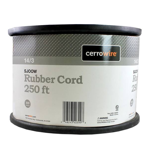 Cerrowire 250 ft. 14/3 300-Volt SJOOW Cord, Black