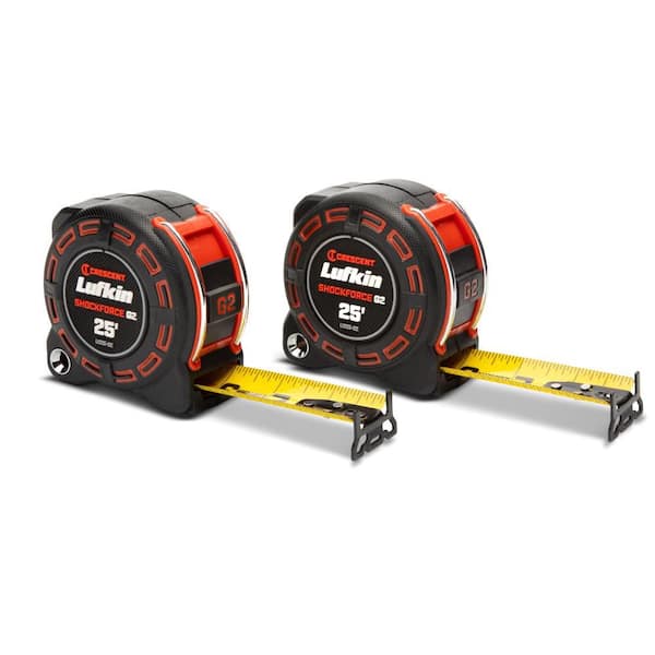 1-1/4 in. x 25 ft. SHOCKFORCE G2 Power Tape Measure (2-Pack)