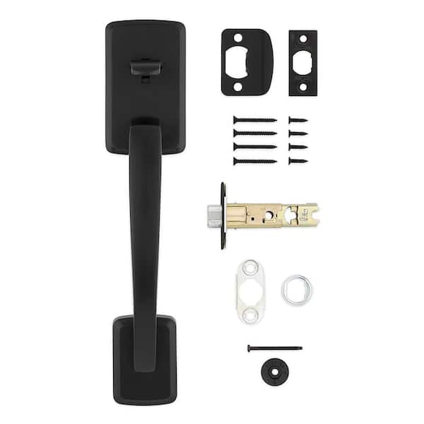 Kwikset Brentford Matte Black Exterior Grip Door Handleset Only