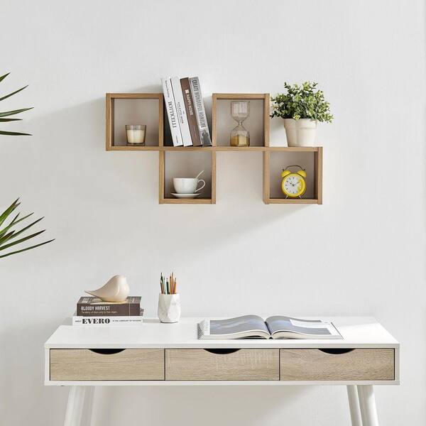 DANYA B 15.25 in. Chessboard Cubby Wall Shelf Horizontal or