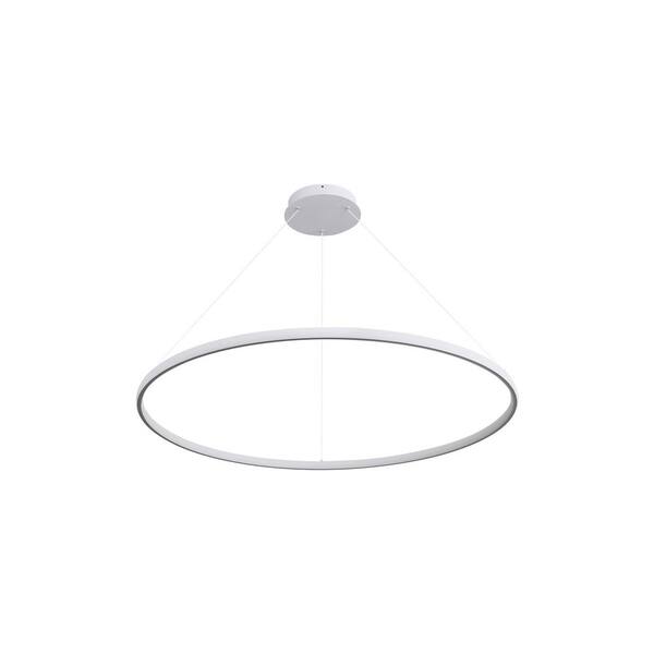 Golden Lighting - Veritas 1-Light Dimmable Integrated LED Sand White Chandelier for Bedroom, Dining, Foyer, Hall, Kitchen, Living