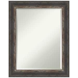 Medium Rectangle Bark Rustic Char Beveled Glass Casual Mirror (29.25 in. H x 23.25 in. W)