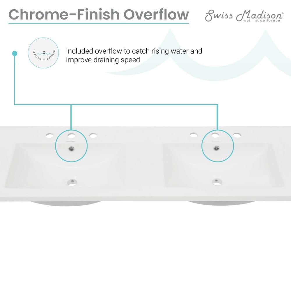 Swiss Madison 59.06" Single Bathroom Vanity Top with Sink