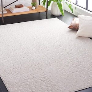 Pattern and Solid Ivory 5 ft. x 8 ft. Abstract Geometric Area Rug