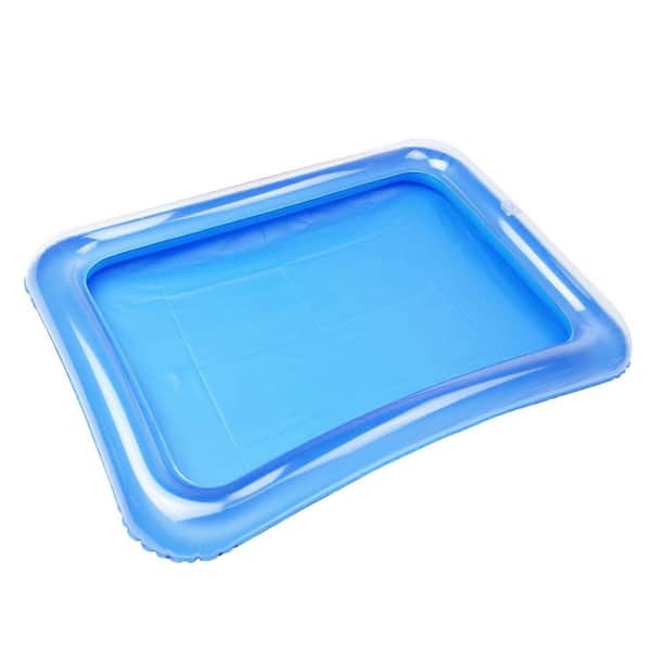 4-Pack 22.8 in. Blue Inflatable Serving Bar Cooler Tray for BBQ Picnic Buffet Indoor Outdoor Party Food Drink Serving