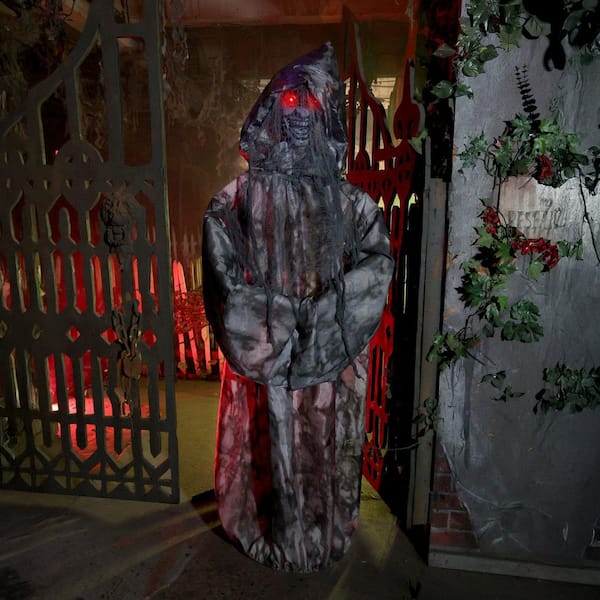 Haunted Hill Farm 5.4 ft. LED Standing Jump Scare Witch Halloween