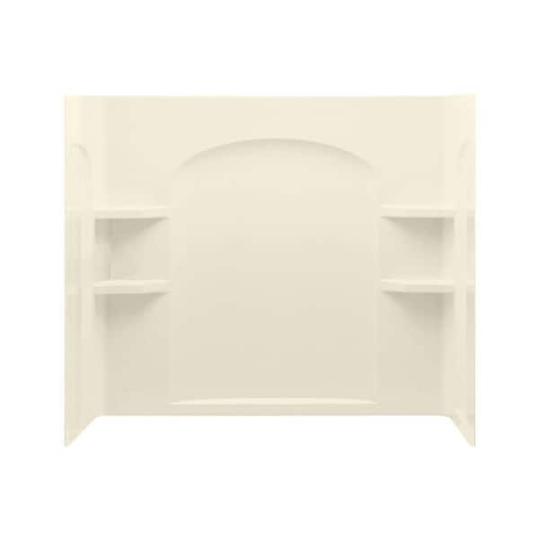 STERLING Ensemble 33-1/4 in. x 60 in. x 55-1/4 in. 3-Piece Direct-to-Stud Curve Tub and Shower Wall Set in Biscuit