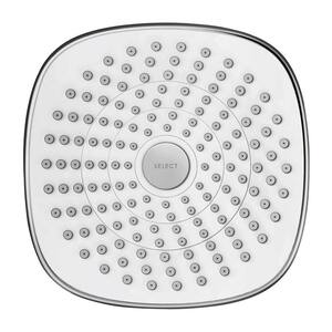 2-Spray Patterns with 2.0 GPM 7.375 in. Wall Mount Fixed Shower Head in White/Chrome