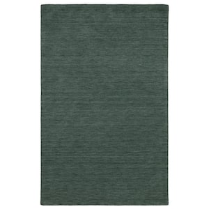 Allaire Teal 6 ft. x 9 ft. Hand-Crafted Solid Heathered 100% Wool Indoor Area Rug