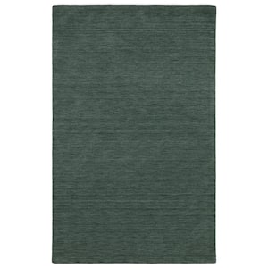 Allaire Teal 10 ft. x 13 ft. Hand-Crafted Solid Heathered 100% Wool Indoor Area Rug