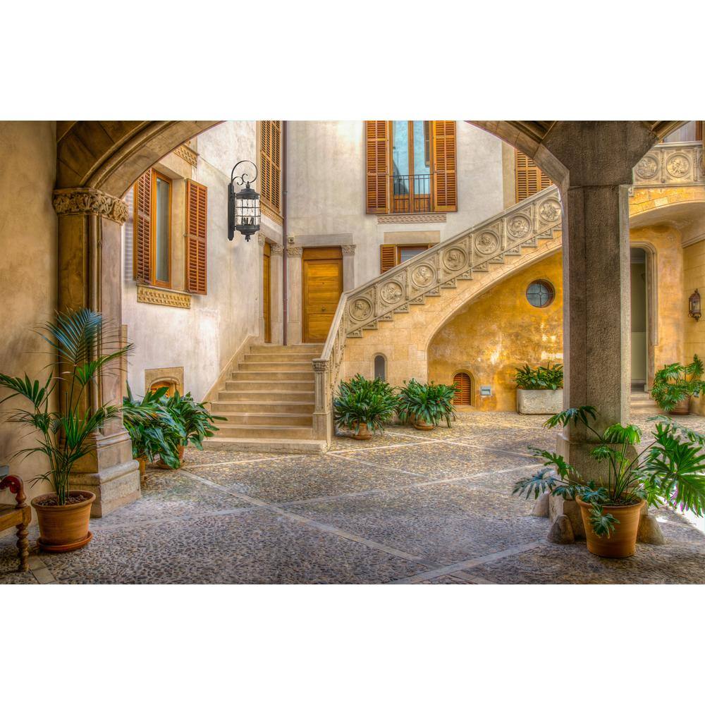 Spanish Iron Outdoor Wall Mount Light with Champagne Glass