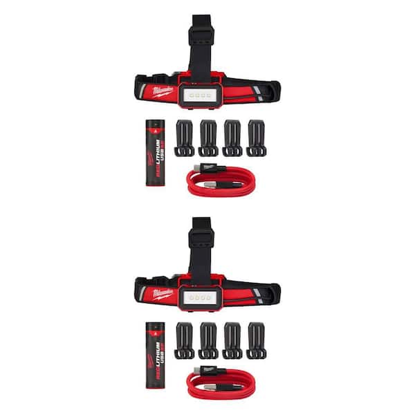 600 Lumens LED REDLITHIUM USB Low-Profile Hard Hat Headlamp (2-Count)