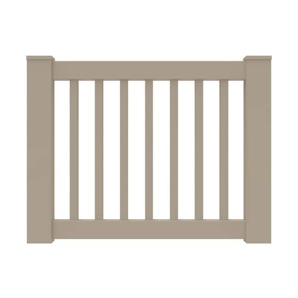 Barrette Outdoor Living Bella Premier Series 36 in. Clay Vinyl Rail Gate Kit with 1.5 in. Square Balusters