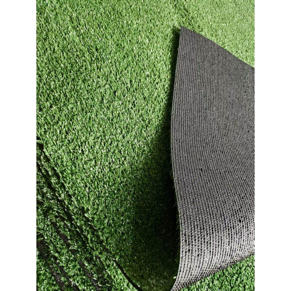 6 ft. x 10 ft. Plastic Premium Garden Fence Artificial Turf Mat with Drainage Holes and Rubber Backing in Green