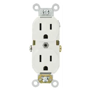 15 Amp Commercial Grade Duplex Outlet, White (10 Pack)