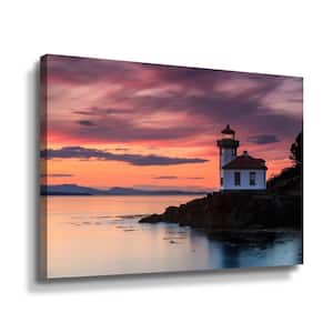 'Orange sunset at Lime Kiln lighthouse' by Shawn & Corinne severn Canvas Wall Art