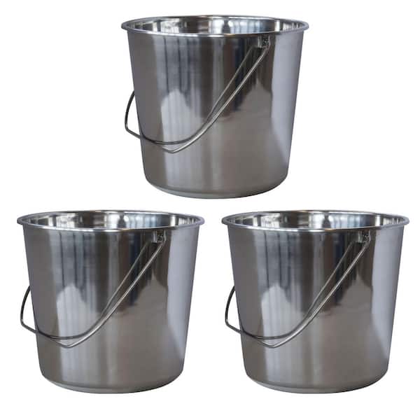Medium Stainless Steel Bucket Set (3-Pack)