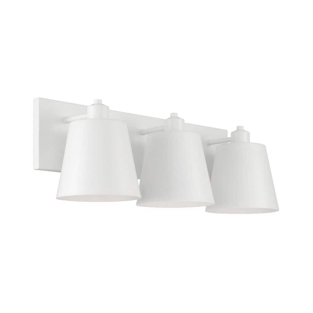 Alden 24 in. W x 8.25 in. H 3-Light White Modern Metal Vanity Light price history on PriceWatchPro