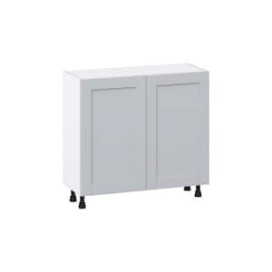 Cumberland Light Gray Shaker Assembled Shallow Base Kitchen Cabinet with Door (36 in. W x 34.5 in. H x 14 in. D)