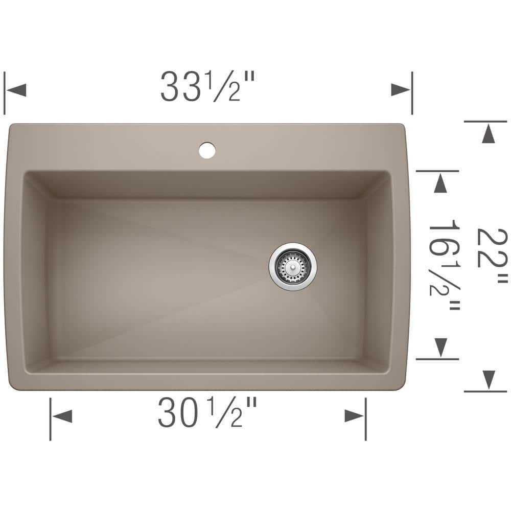 Truffle Granite Composite Single Bowl Drop-In/Undermount Kitchen Sink