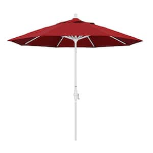 9 ft. Aluminum Collar Tilt Patio Umbrella in Red Pacifica
