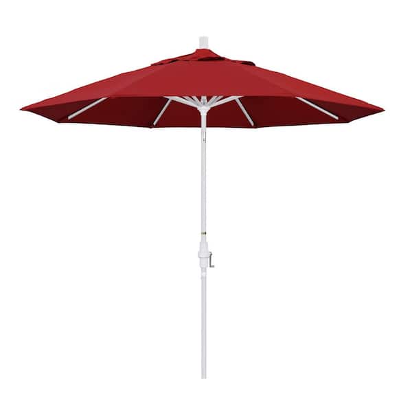 California Umbrella 9 ft. Aluminum Collar Tilt Patio Umbrella in Red Pacifica
