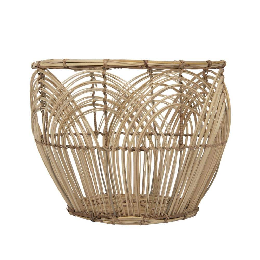 Boho Chic Round Rattan Storage Basket Duo