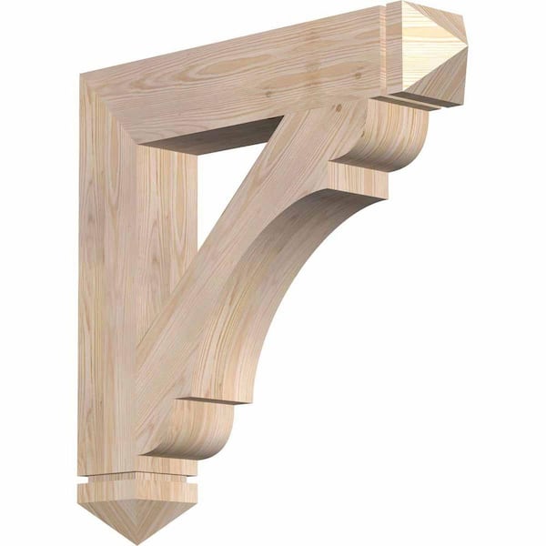 Ekena Millwork 5.5 in. x 36 in. x 36 in. Douglas Fir Olympic Arts and Crafts Smooth Bracket