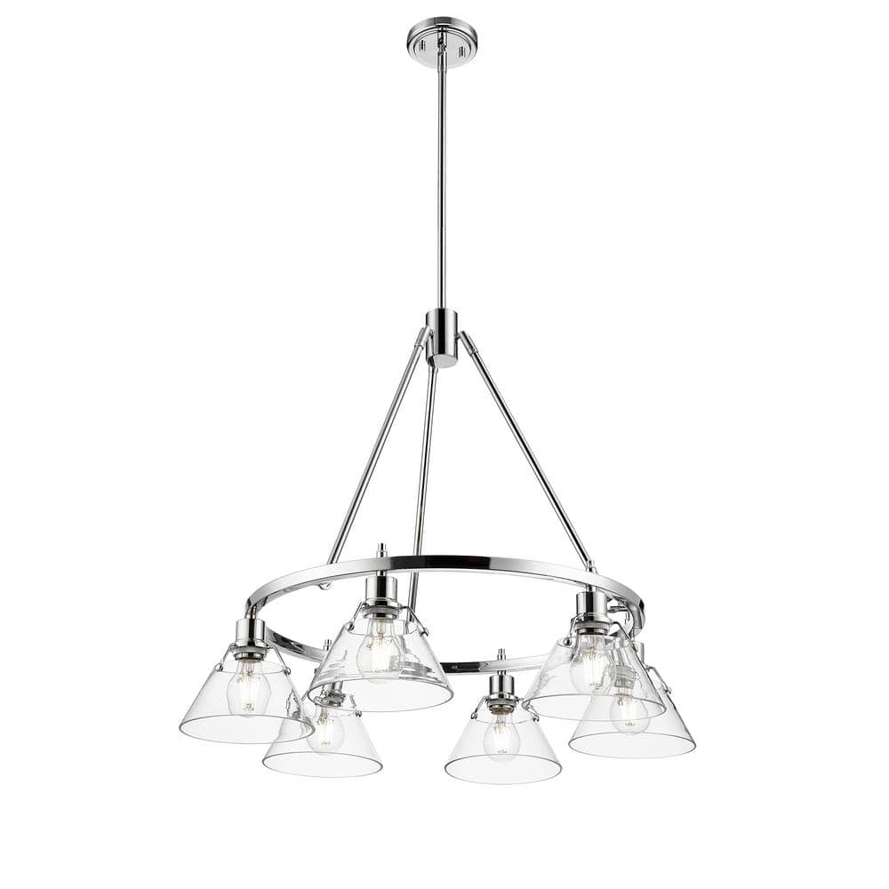 Orwell 6-Light Chrome and Clear Glass Chandelier price history on PriceWatchPro