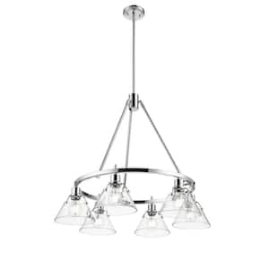 Orwell 6-Light Chrome and Clear Glass Chandelier