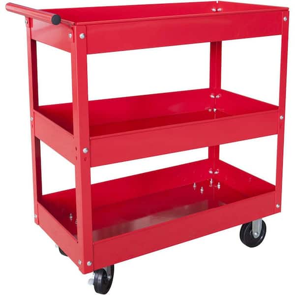 Big Red 17.3 in. 0-Drawer Tool Utility Cart With 3 Trays