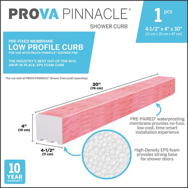 30 in. W x 4.5 in. L Shower Kit Prova Pinnacle Shower Curb