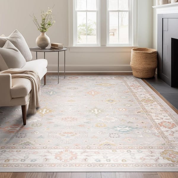 Crestwood Gray 8 ft. x 10 ft. Oriental Indoor Area Rug