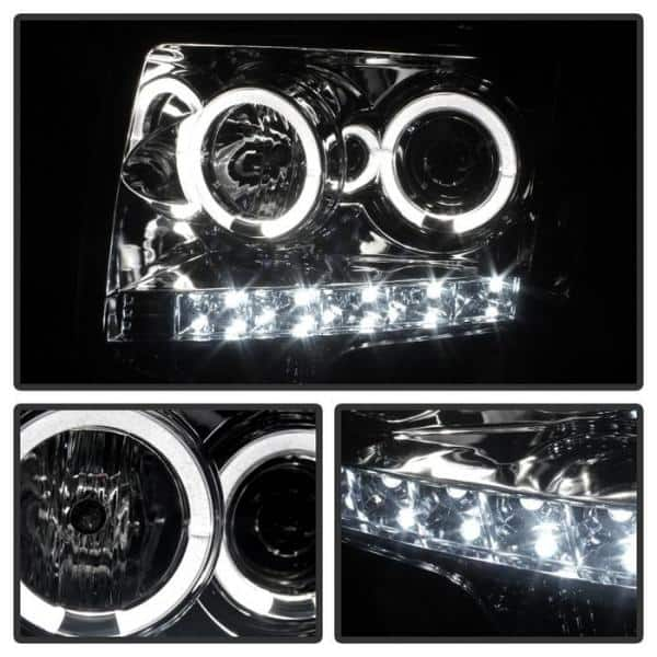 Ford F150 09-14 Projector Headlights - Halogen Model Only - LED Halo - Smoke