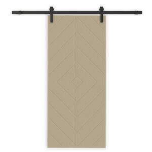 Diamond 36 in. x 84 in. Fully Assembled Unfinished MDF Modern Sliding Barn Door with Hardware Kit