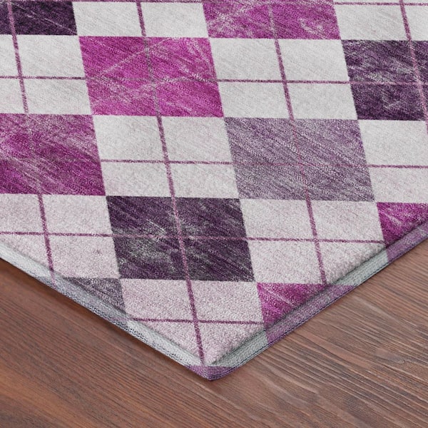 Mayfield Premium Machine Washable Abstract AMF2237 Blush 5 ft. x 7 ft. 6 in. Area Rug