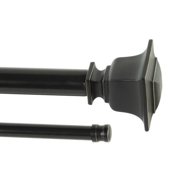 Unbranded 72 in - 144 in. Adjustable Length 1 in. Dia Double Rod Set in Oil Rubbed Bronze with Decorative Finials