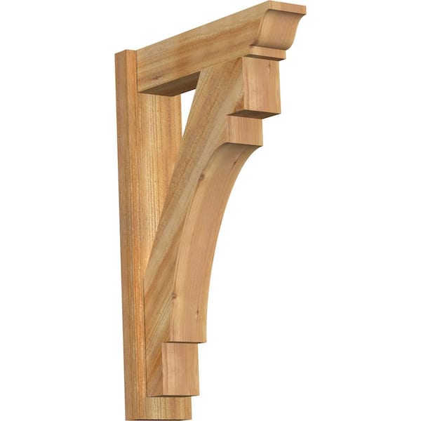 Ekena Millwork 6 in. x 34 in. x 22 in. Western Red Cedar Merced Traditional Rough Sawn Outlooker