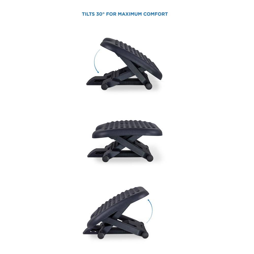 Ergonomic Adjustable Gray Plastic Under Desk Footrest