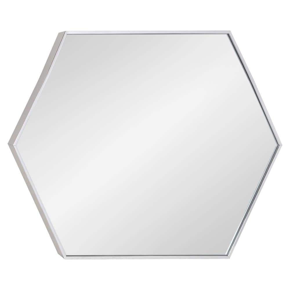 Kate and Laurel Rhodes Framed Hexagon Wall Mirror 24.75x36.75 - Silver