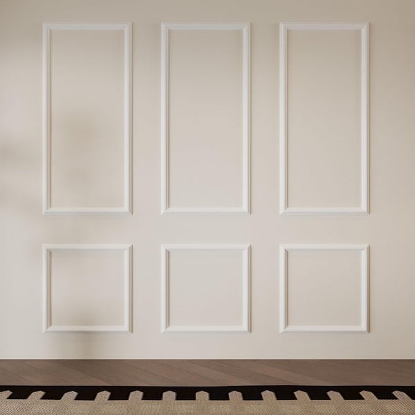 0.71 in. D X 24 in. W x 54 in. L (Set of 6) Primed Polystyrene Un-Assemble Panel Moulding Frame